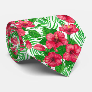 Hibiscus and palm leaves tie