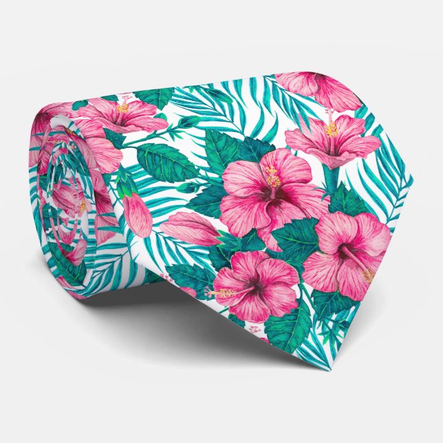 Hibiscus and palm leaves tie (Rolled)