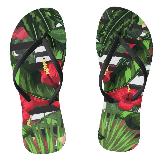 Hibiscus and  Palms Jandals (Footbed)