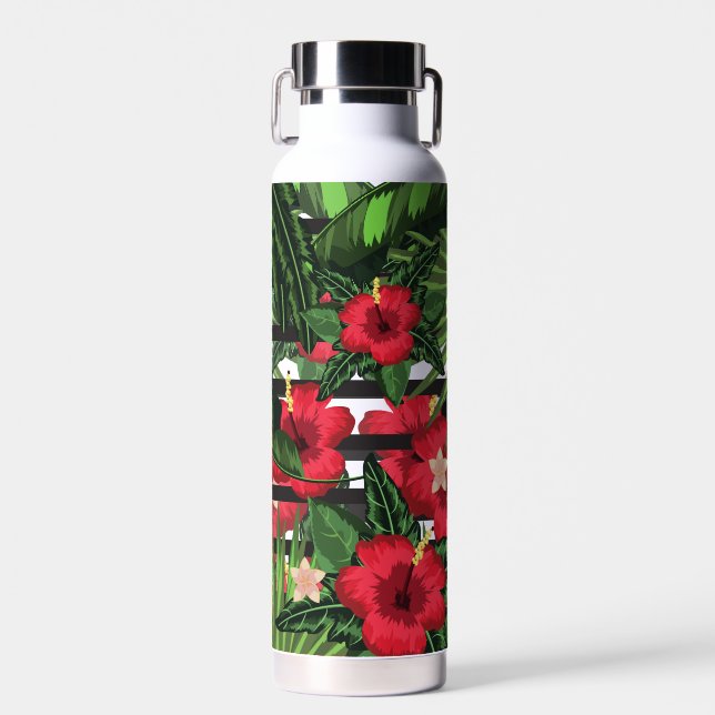 Hibiscus and  Palms Water Bottle (Front)