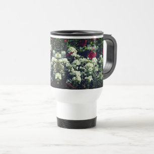 Hibiscus And Phlox Flowers Personalized Travel Mug