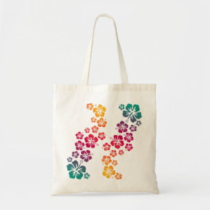 hibiscus blooms coloured tote bag
