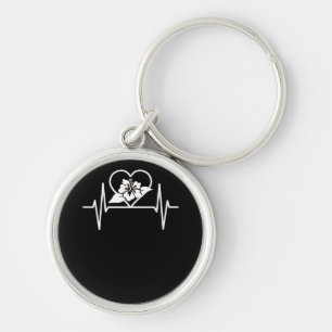 Hibiscus Blossom Flowers Key Ring
