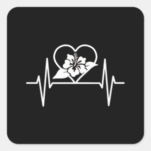 Hibiscus Blossom Flowers Square Sticker