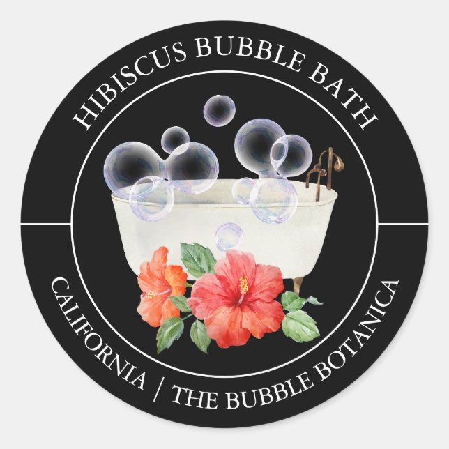 Hibiscus Bubble Bath label (Front)