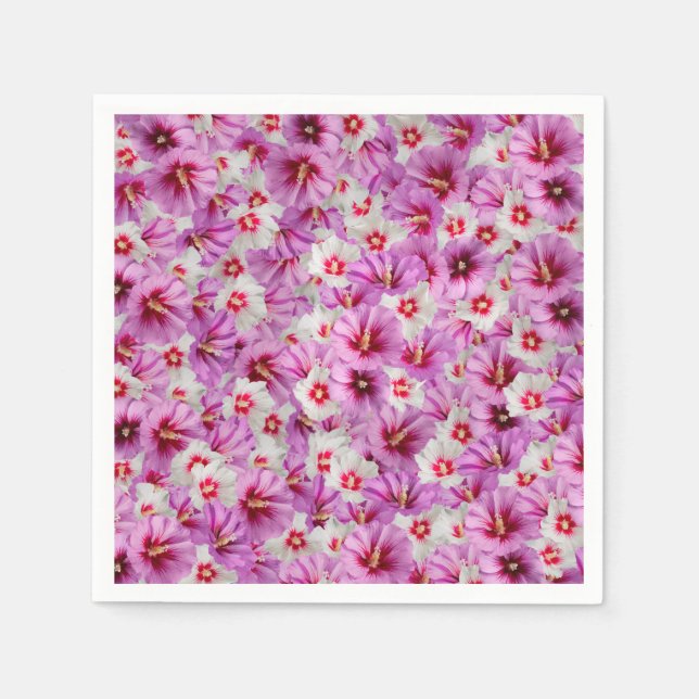 Hibiscus - Chinese Rose Flower Pattern Napkin (Front)