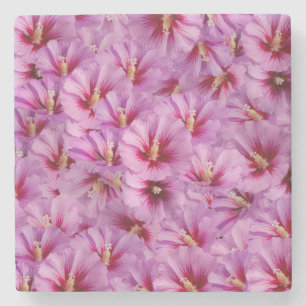 Hibiscus - Chinese Rose Flower Pattern Stone Coaster