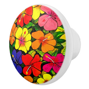 Hibiscus  Colour Ceramic Knob