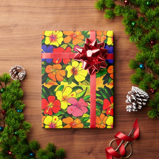 Hibiscus Colour Wrapping Paper (Holiday Gift)