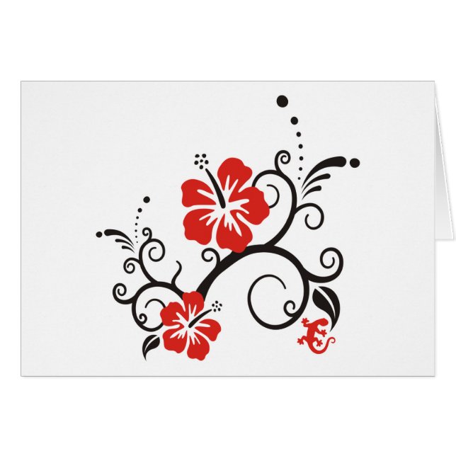Hibiscus Decor mit Gecko (Front Horizontal)