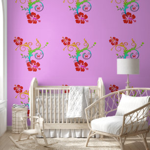 Hibiscus - Decor with Gecko 2 Wallpaper