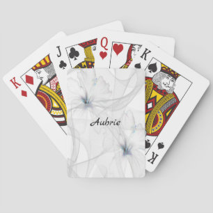 Hibiscus Design Flowing with Veil Lace Playing Cards