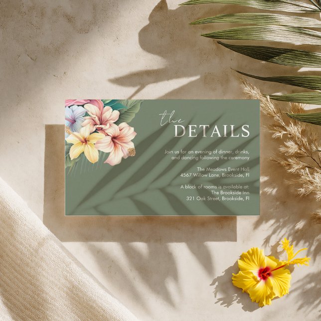 Hibiscus Destination Wedding Enclosure Card (Creator Uploaded)