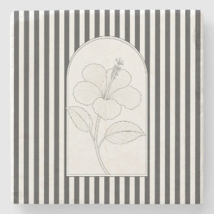 Hibiscus Elegant Flower Botanical Stone Coaster