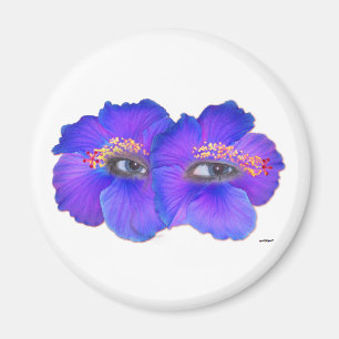 Hibiscus Eyes - Blue Magnet