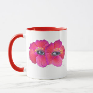 Hibiscus Eyes - Pink Mug
