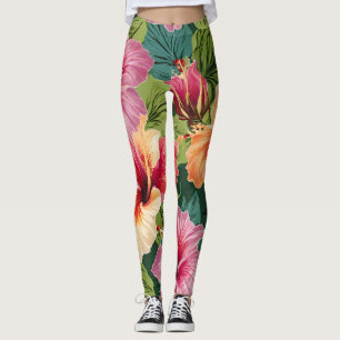 Hibiscus Floral Pattern Leggings