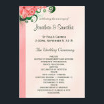 Hibiscus Floral Pink Wedding Program Templates<br><div class="desc">© Sunny Mars Designs - Floral Hibiscus: Pink on Light Pink Wedding Programs - Modern,  elegant,  classy,  trendy,  chic customisable wedding program template with a beautiful image of a gorgeous,  pretty pink swirly floral tropical hibiscus design.</div>