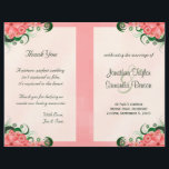 Hibiscus Floral Pink Wedding Program Templates<br><div class="desc">© Sunny Mars Designs - Floral Hibiscus: Pink on Light Pink Bi-Fold Wedding Programs - Modern,  elegant,  classy,  trendy,  chic customisable folded wedding program booklet template with a gorgeous,  pretty pink swirly floral tropical hibiscus design.</div>