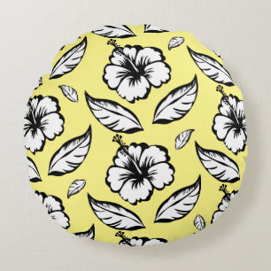 Hibiscus Floral  Round Cushion