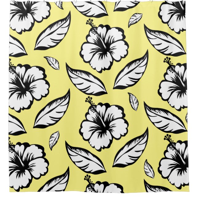 Hibiscus Floral  Shower Curtain (Front)