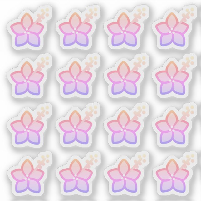 Hibiscus Florals Colourful Gradient Pink  (Front)