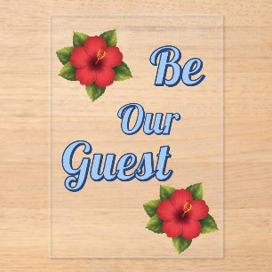 Hibiscus Flower Acrylic Invitation Card