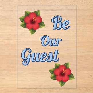 Hibiscus Flower Acrylic Invitation Card