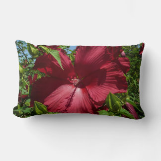 Hibiscus Flower and Blue Sky Lumbar Cushion