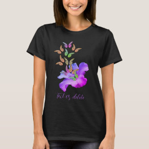 Hibiscus Flower And Colourful Butterflies T-Shirt