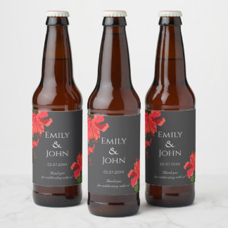 Hibiscus flower Beer Bottle Label