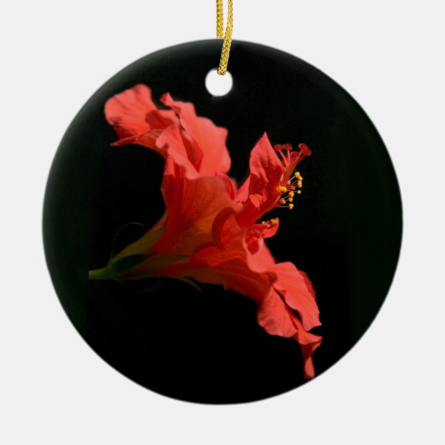 Hibiscus Flower Ceramic Tree Decoration (Front)
