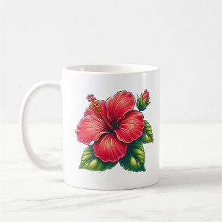 Hibiscus flower classic ceramic coffee mug