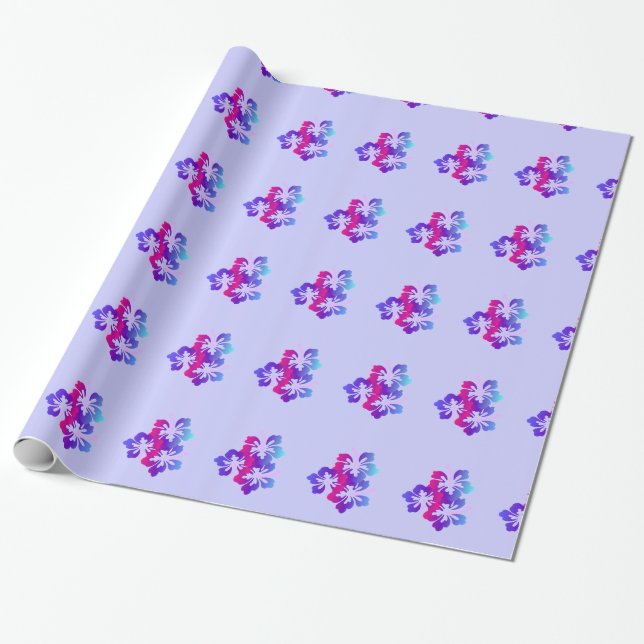 Hibiscus Flower Design Wrapping Paper (Unrolled)