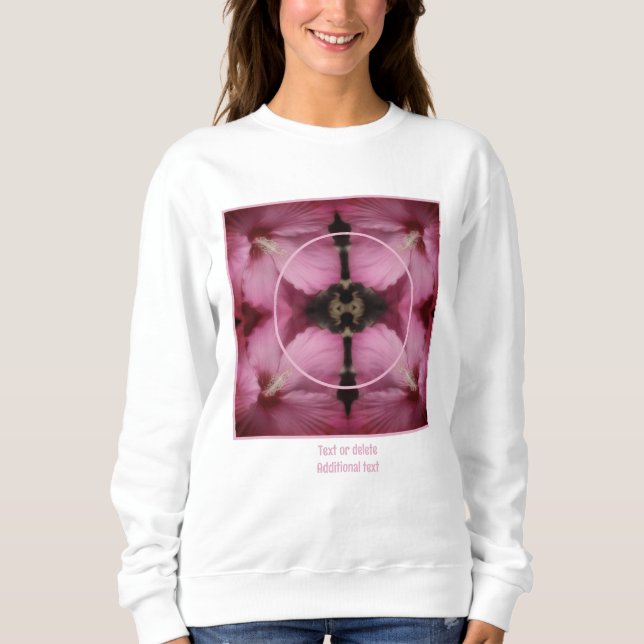 Hibiscus Flower Frame Create Your Own Pet Photo Sweatshirt (Front)