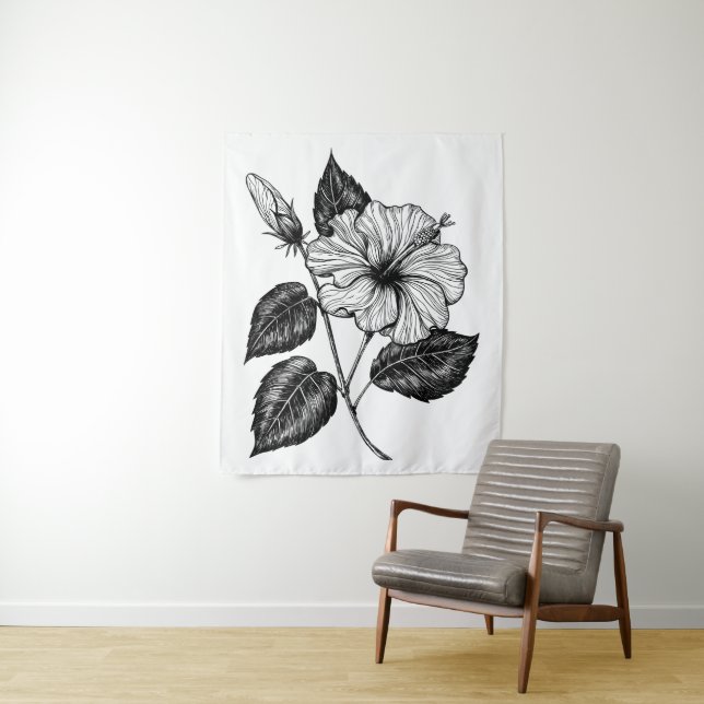Hibiscus flower II Tapestry (In Situ)