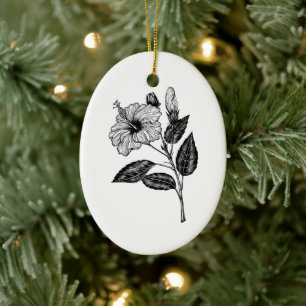Hibiscus flower III Ceramic Tree Decoration
