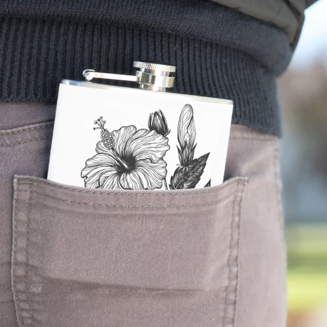 Hibiscus flower III Hip Flask (In Situ)