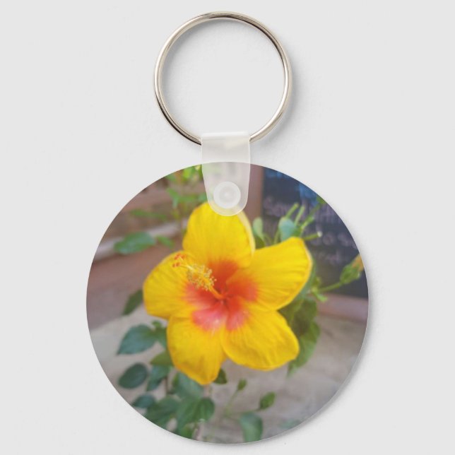 Hibiscus Flower Keychain (Front)