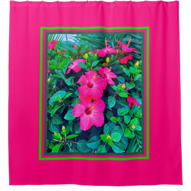 Hibiscus Flower Love Shower Curtain (Front)