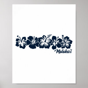 Hibiscus Flower Molokai Hawaii Aloha Hawaiian Beac Poster