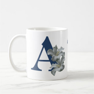 Hibiscus Flower Monogram Initial A Personalised Coffee Mug