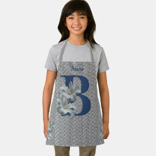 Hibiscus Flower Monogram Initial B Personalised Apron