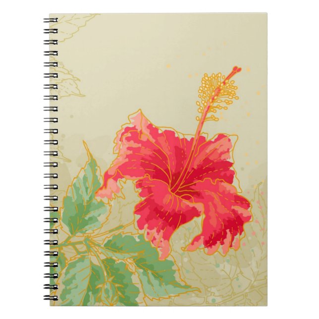 Hibiscus flower on toned background notebook (Front)