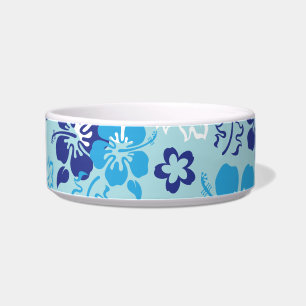 Hibiscus Flower Pattern Dog Pet Bowl