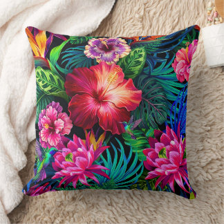 hibiscus flower pattern drawing cushion