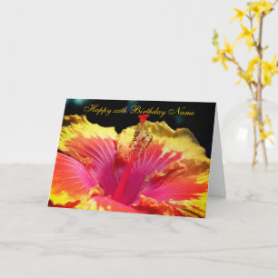 Hibiscus Flower Personalised Birthday  Card