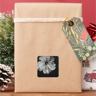 Hibiscus Flower Photography Square Sticker