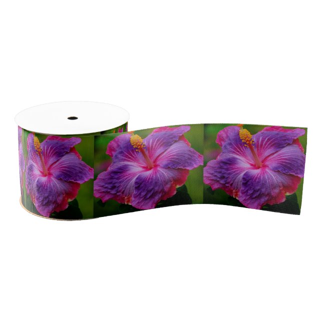 Hibiscus Flower Ribbon Grosgrain Ribbon (Spool)