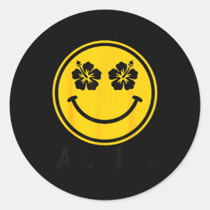 Hibiscus flower smile aloha hawaii beach summer classic round sticker